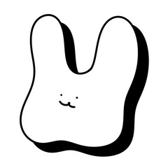 Obraz premium cute cartoon. doodle. drawing. pen. black. face. cute face. emoji. smile. line. doodle. line art. drawing. out line. sketches. cartoon. smile face. character.