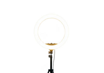 Ring light isolated on transparent background for photography, videography, and beauty content