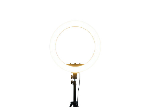 Ring light isolated on transparent background for photography, videography, and beauty content - Powered by Adobe