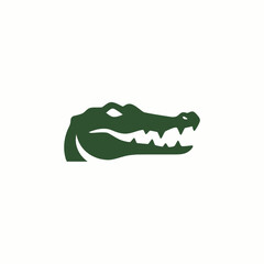 A stylized green alligator head logo with its mouth open, set against a white background.