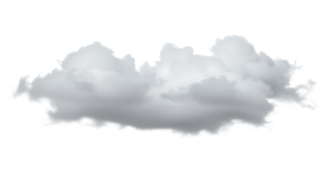 Fluffy white cloud illustration realistic shape perfect for digital projects on transparent background.