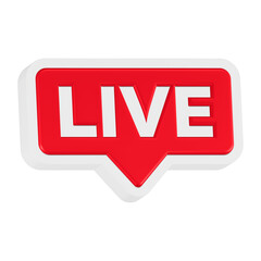 3d rendering icon live white color