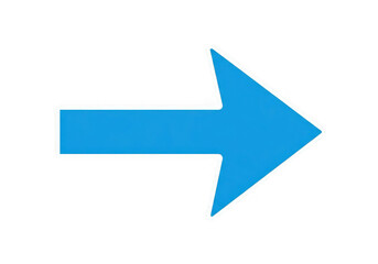 Blue arrow pointing right isolated on transparent background for web and app navigation