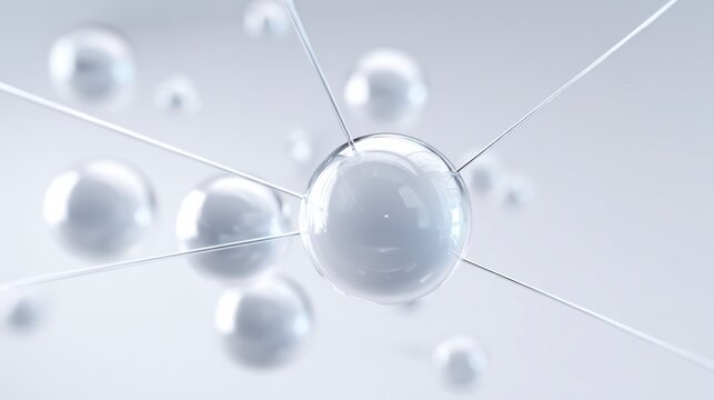 Molecular Structure: A detailed view of a molecular structure, showcasing interconnected spheres and radiating lines, conveying a sense of intricate design and scientific precision.