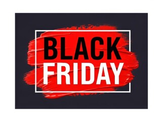 Black friday sale banner with modern red brush stroke and bold typography
