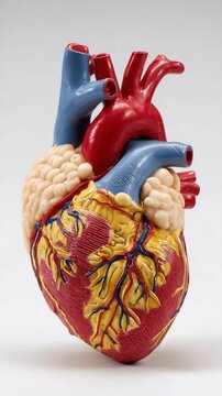 Anatomical Heart Model: A detailed anatomical model of a human heart, showcasing the intricate structure of the vital organ