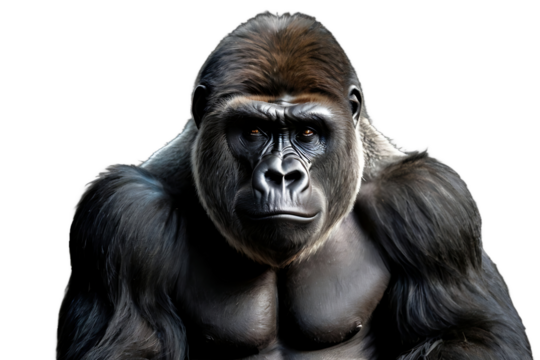 Gorilla Isolated White Background,Transparent PNG