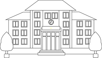 Illustration of White School Building