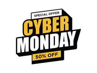 Cyber Monday Sticker Set Template Vector. Cyber monday vector colorful icon set on background