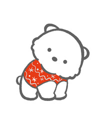 A Cute And Innocent Cartoonish Puppy Vector Illustration Isolated On A White Background. 