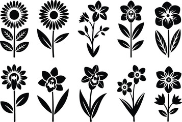 Flower icon set