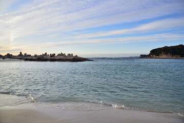 Shirahama beach popular tourist resort with white-sand beach in Nishimuro District, Wakayama Prefecture of Japan