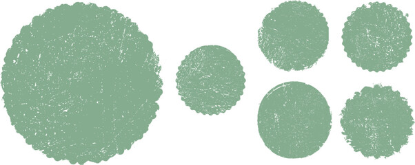 Grunge Handmade Eco circle stamp texture Set. Organic Vector round distressed banner . Green vector tags, badges. Paintbrush collection for ecology products .