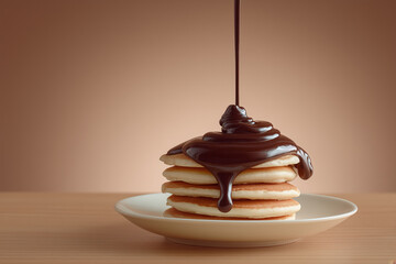 Indulge in decadent chocolate pancakes for a delightful breakfast or brunch experience, perfect for lifestyle blogs and food promotions, simply delicious!