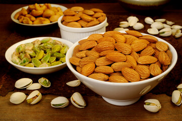 various nuts in bowl