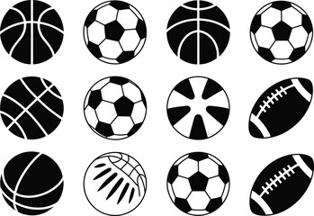 Sport ball icons set
