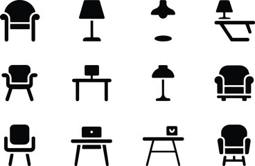 Furniture icons set