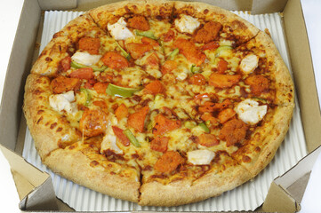 close up of pizza box