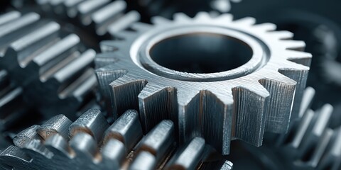 Interlocking metal gears creating a complex mechanism