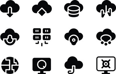 Cloud computing technology icons
