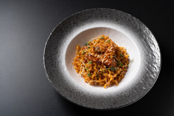 Korean Rose Sauce Fusilli with Bacon