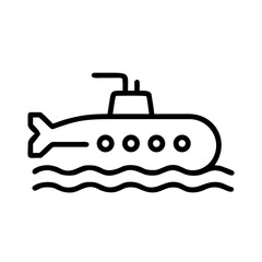 vector illustration of a submarine boat in outline