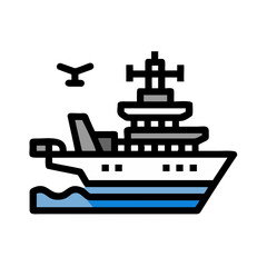 vector illustration of a air carrier ship