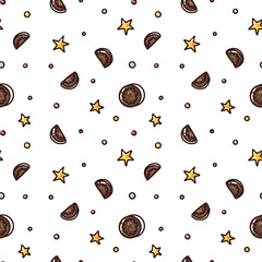 seamlrss pattern with cookies and stars