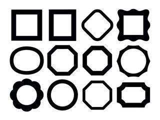 A collection of diverse decorative frames and borders in various geometric shapes.