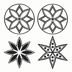 Fototapeta premium Geometric floral design stock art for crafters and designers.
