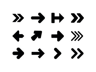 A grid of black arrows pointing in various directions on a white background.