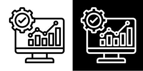 Responsibility Chart Icon Set White Style Collection