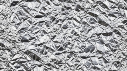 Abstract silver metallic texture with crinkled folds