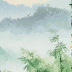 Various oil paintings, flowers, roses, peonies, plowing cows, landscapes, villages, mountain areas, people, lakes, sailboats, bamboo