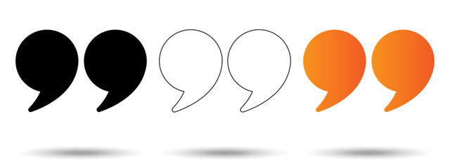 Fototapeta premium Quote icon. Quote icon on a white background, isolated. The icon has three uses in applications and websites. Vector illustration. Quote icon on a white background.