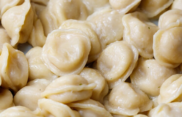 A pile of white dumplings