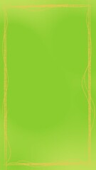 Green grunge paper with golden yellow line frame border