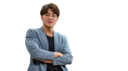 Portrait of a Confident Leader: A distinguished figure radiates confidence as he poses, embodying professionalism and approachability.