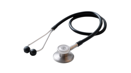 Diagnostic Instrument: A sleek and modern stethoscope, the emblem of healthcare, lies ready to provide crucial medical insights. Its presence evokes the care.