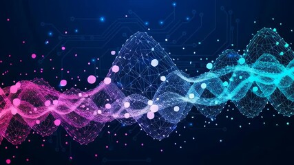 Quantum computing processing future technology innovation science physics algorithm network data speed ai create abstract glowing waveform that conveys rapid digital evolution and creative wave - Powered by Adobe