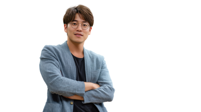 Portrait of a Confident Leader: A distinguished figure radiates confidence as he poses, embodying professionalism and approachability.