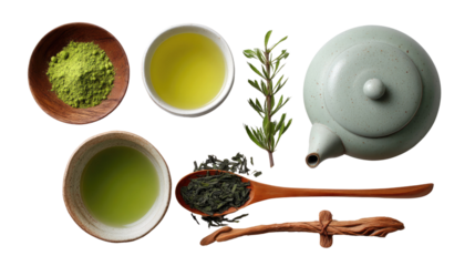 Tea Ceremony Essentials: An aesthetic arrangement of essential tools for the perfect tea ceremony, presenting a scene of tranquility and serenity. A visual journey into the art of tea.