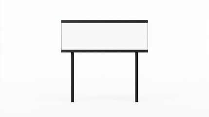 Minimalistic Blank Signage on a Stand, Perfect for Custom Messages or Advertising in Various Settings