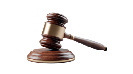 Justice Hammer: An elegant wooden gavel, symbolic of authority and judgment, rests on its base, exuding an aura of legal precision and order.