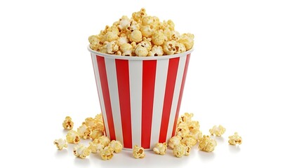 Delicious Popcorn in Striped Bucket A Classic Snack for Movie Nights and Entertainment