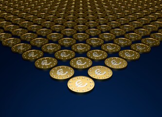 gold coins on a table