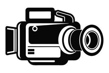 handycam black and white silhouette on white background