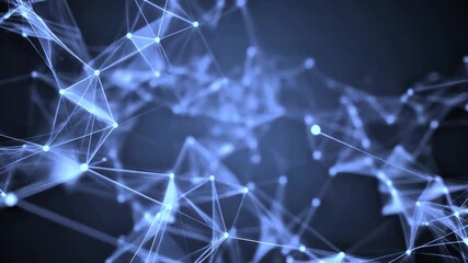 Abstract digital connection of lines and dots weightlessly flowing. Network connection structure and big data visualization. Digital technology, presentation, business, crypto and block chain. Plexus. - Powered by Adobe