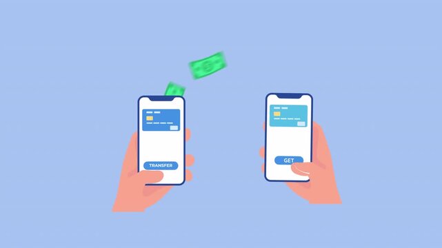 Money Transfer Animation | 4K Loopable Alpha Channel