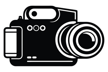 handycam black and white silhouette on white background